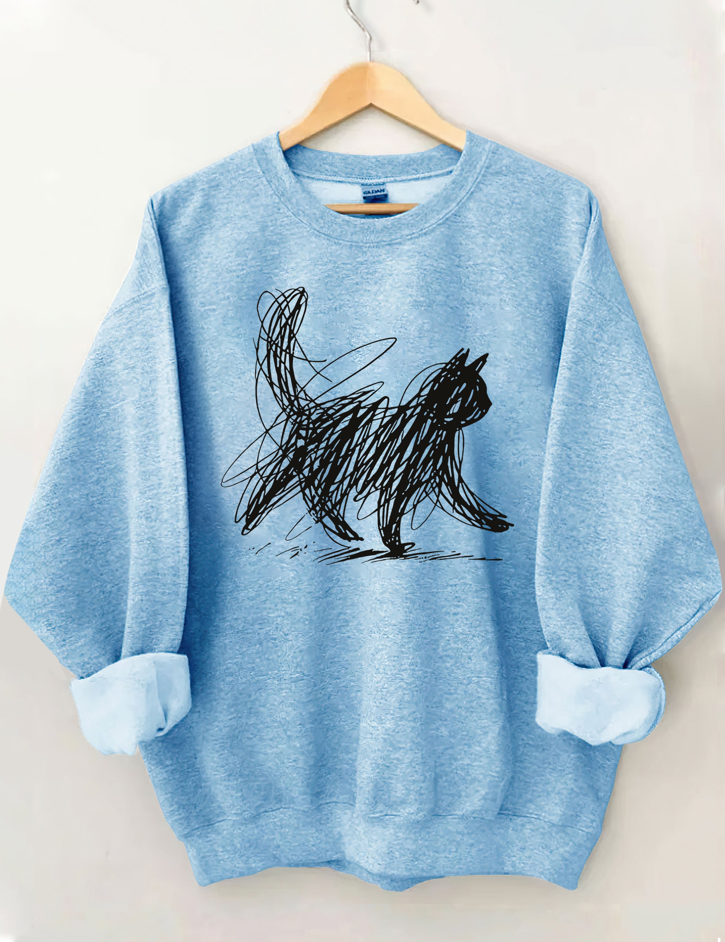 Abstract Scribble Cat Sweatshirt