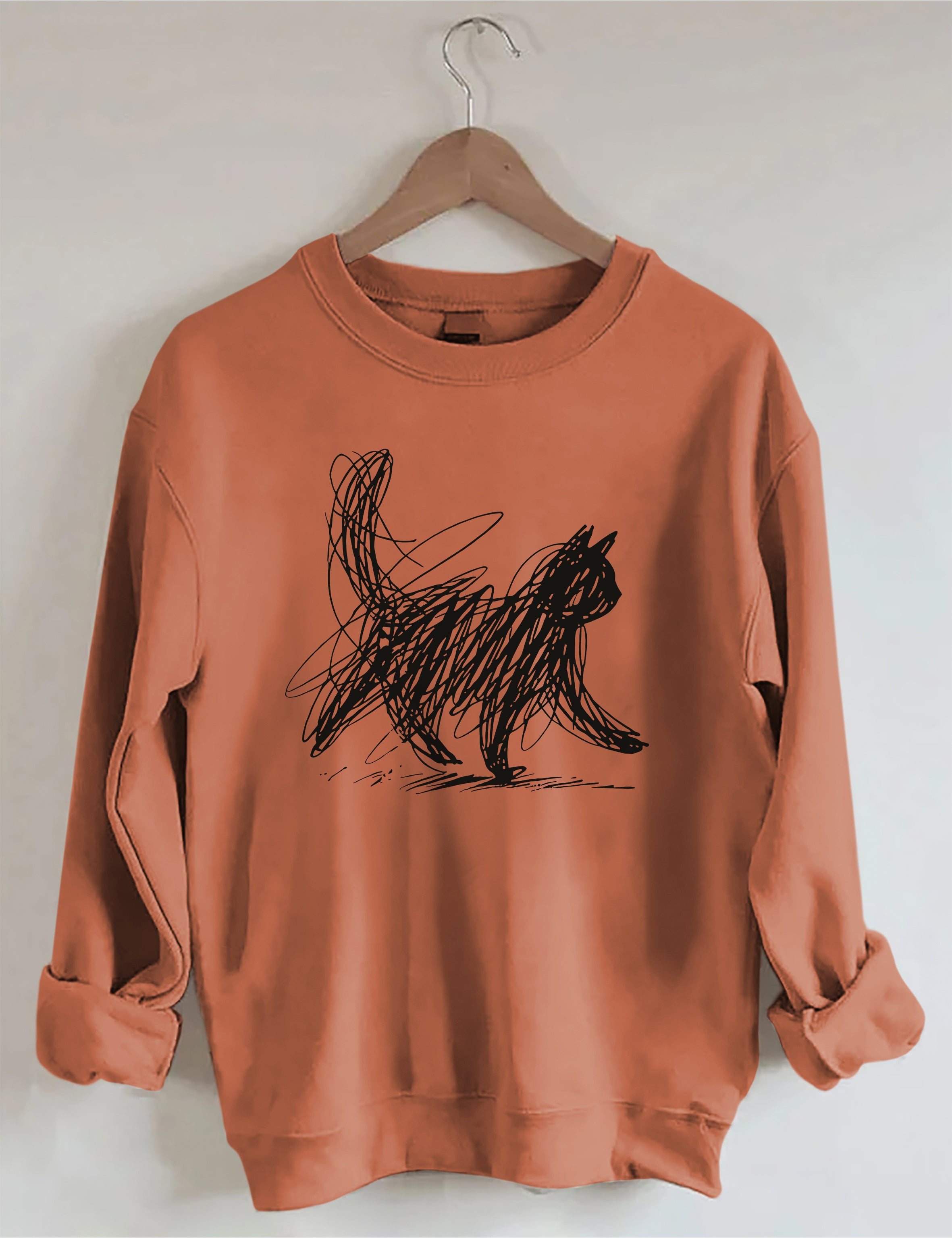Abstract Scribble Cat Sweatshirt