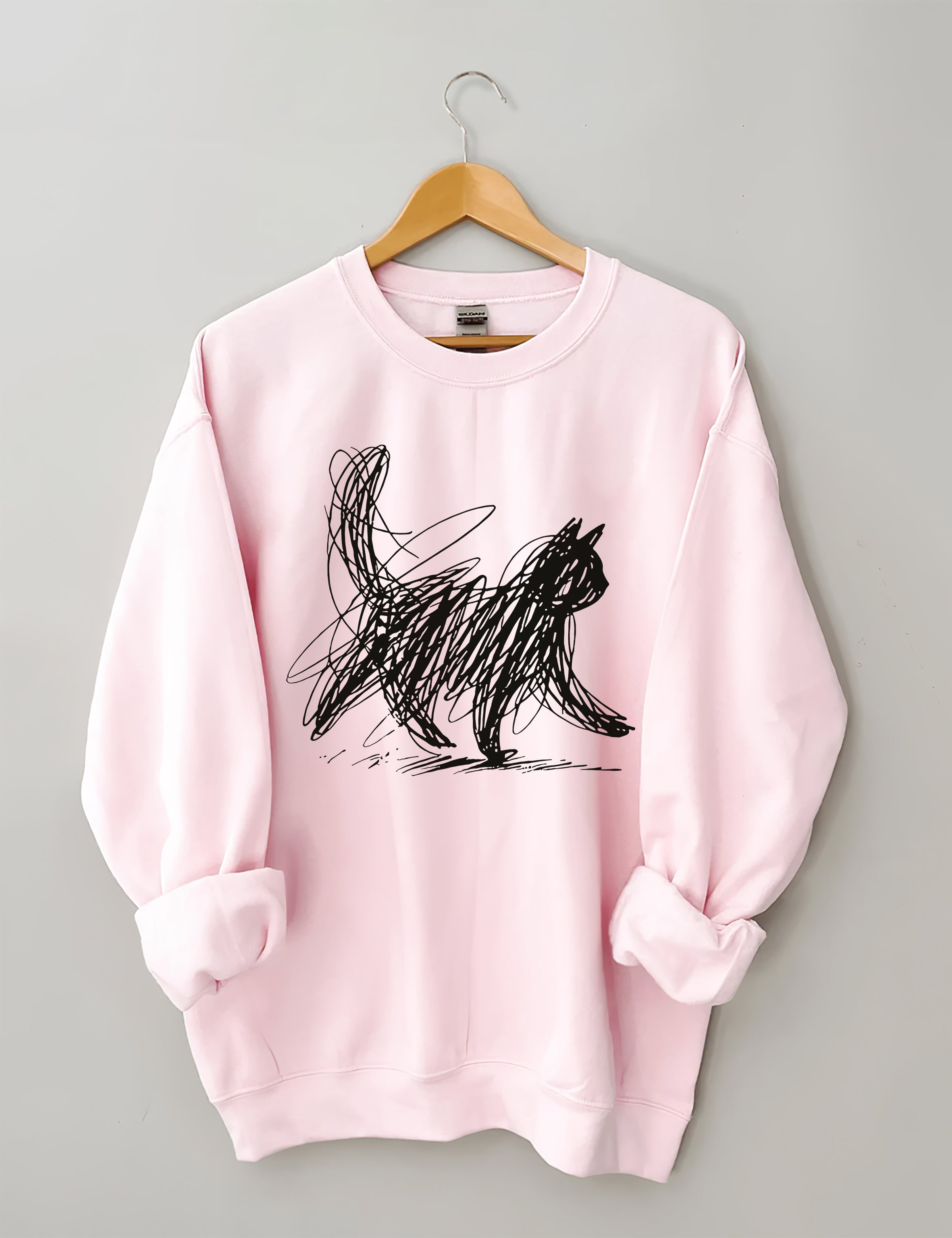 Abstract Scribble Cat Sweatshirt