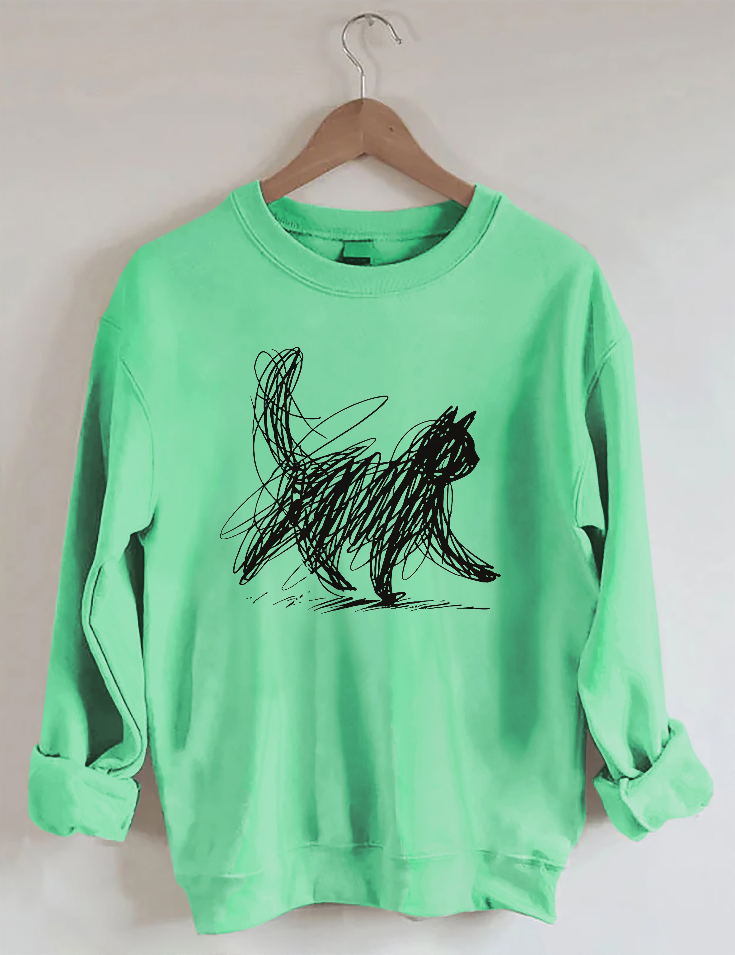 Abstract Scribble Cat Sweatshirt